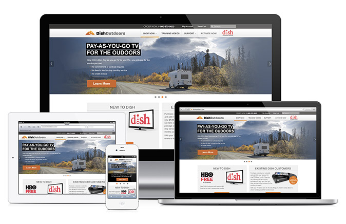 DishOutdoors.com shown on different screen sizes